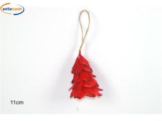 APPENDINO PER ALBERO ALBERELLO PIUME ROSSO H. 17 CM.