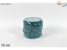 ROTOLO FILO CON PERLE COLOR VERDE SCURO MT. 15