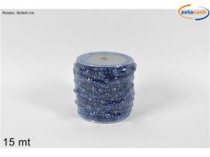 ROTOLO FILO CON PERLE COLORE BLU MT. 15