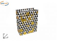 BUSTA REGALO RENNE STELLE ORO CM. 20X25X10