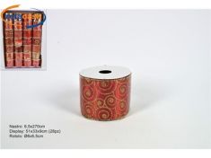 NASTRO ROSSO CON DECORI ORO