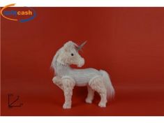 UNICORNO CON PELLICCIA BIANCO TESSUTO GLITTER