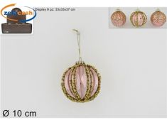 SFERA NATALIZIA IN VETRO ROSA ORO