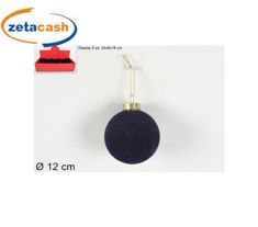 SFERA NATALIZIA FLOCCATA BLU CM 12