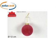 SFERA NATALIZIA FLOCCATA PORPORA CM 12