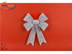 FIOCCO IN VELLUTO BIANCO GLITTER SILVER