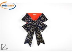 FIOCCO IN VELLUTO BLU CON DECORI GLITTER