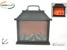 CAMINO A LED RETTANGOLARE NERO