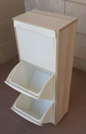 MOBILE PER RACCOLTA DIFFERENZIATA LEGNO ROVERE SBIANCATO