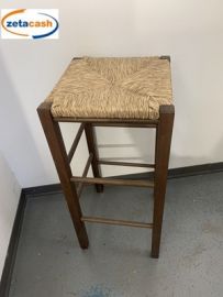 SGABELLO IN LEGN NOCE PAGLIA H 70 CM