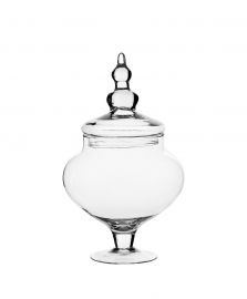 POTICHE VETRO TRASPERENTE CON COPERCHIO MARIA