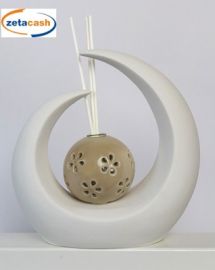 PROFUMATORE CON LED E MIDOLLINI H 18 CM COLORE WHITE/MUD