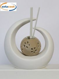 PROFUMATORE CON LED E MIDOLLINI H 12 CM COLORE WHITE/MUD