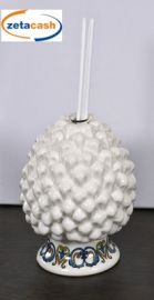 PROFUMATORE PIGNA PORCELLANA BIANCO BASE DECORATA H9.6CM