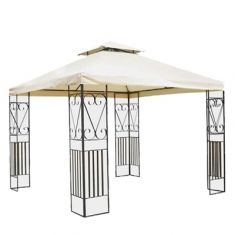 GAZEBO BOSTON AVORIO CON GAMBE IN METALLO MT 3X3