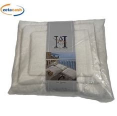 ASCIUGAMANO BIANCO 3 PEZZI SPUGNA 450 GRAMMI SET HOTEL