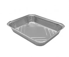 VASCHETTA ALLUMINIO 2 PEZZI CON COPERCHIO DA 8 PORZIONI