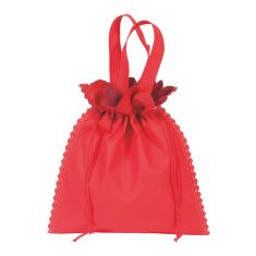 BORSA TOFFY 10 PZ. ROSSO CON TIRANTE E MANICI CM. 21X25