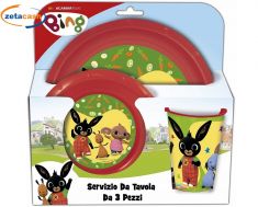 BING PIATTI E BICCHIERE IN PLASTICA RIGIDA 3 PEZZI