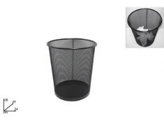 CESTINO GETTACARTE NERO RETINATO DIAM 24 X H 27 CM
