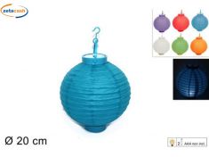 LANTERNA IN CARTA TONDA CON LUCE