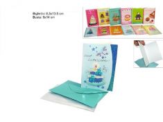 BIGLIETTINO AUGURI DI BUON COMPLEANNO 8,5 X 13,5 CM