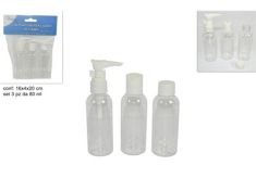 DISPENSER DA VIAGGIO IN PLASTICA TRASPARENTE 80 ML 3 PEZZI