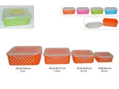 CONTENITORI IN PLASTICA 4 PEZZI RETTANGOLARI