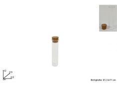 BOTTIGLIETTA PORTACONFETTI IN VETRO CON TAPPO IN SUGHERO