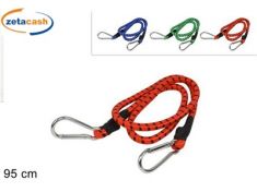 CORDA ELASTICA MOSCHETTONI ESTREMI 95 CM ASS