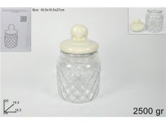 BARATTOLO IN VETRO TONDO 2500 GR TAPPO CERAMICA