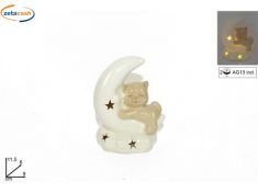 BOMBONIERA CANE SU LUNA CON LED IN PORCELLANA