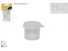 CONTENITORI CON TAPPO IN PLASTICA 6 PEZZI