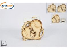 CUORE LEGNO SACCHETTO COMUNIONE BAMBINO ASS H 7CM