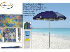 OMBRELLONE IN ALLUMINIO CON FANTASIA FLOREALE DIAM 180X225