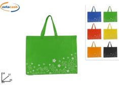 BORSA SPESA IN TNT CON FIORI CM 45 X 34 x 12
