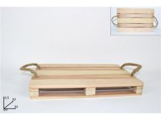 VASSOIO IN LEGNO PALLET CON CORDE