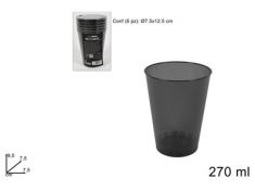 BICCHIERI IN PLASTICA NERI 6 PEZZI