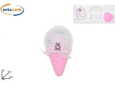 COFANETTO GELATO ROSA FIOCCHETTO H 10CM