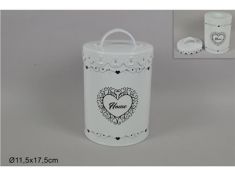 SCATOLA LATTA TONDO CUORE HOME CON COPERCHIO