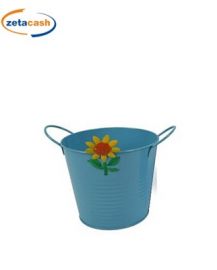 VASO IN LATTA CON GIRASOLE CON 2 MANICI H 16 CM ASSORTITI