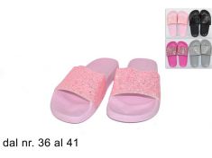 CIABATTE CON FASCIA LARGA GLITTER DAL NUMERO 36 AL 41.