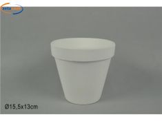 VASO IN TERRACOTTA BIANCO DIAM 16 CM