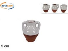 ANFORETTA BIANCA E TERRACOTTA H 5 CM ASS