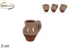 ANFORETTA GRIGIA E TERRACOTTA H 5 CM ASS