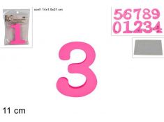 NUMERI IN LEGNO DECORATIVO ROSA DA 11 CM