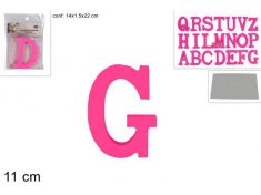 LETTERA IN LEGNO 11 CM ROSA