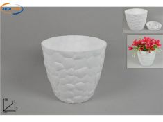 VASO BIANCO IN PLASTICA EFFETTO PIETRA