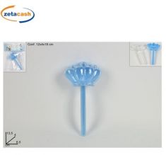 CONTENITORE CORONA PLASTICA CELESTE H 14 CM