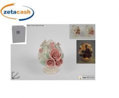 PUMO BIANCO TRAFORATO CON DECORAZIONI CON LUCE H12 CM